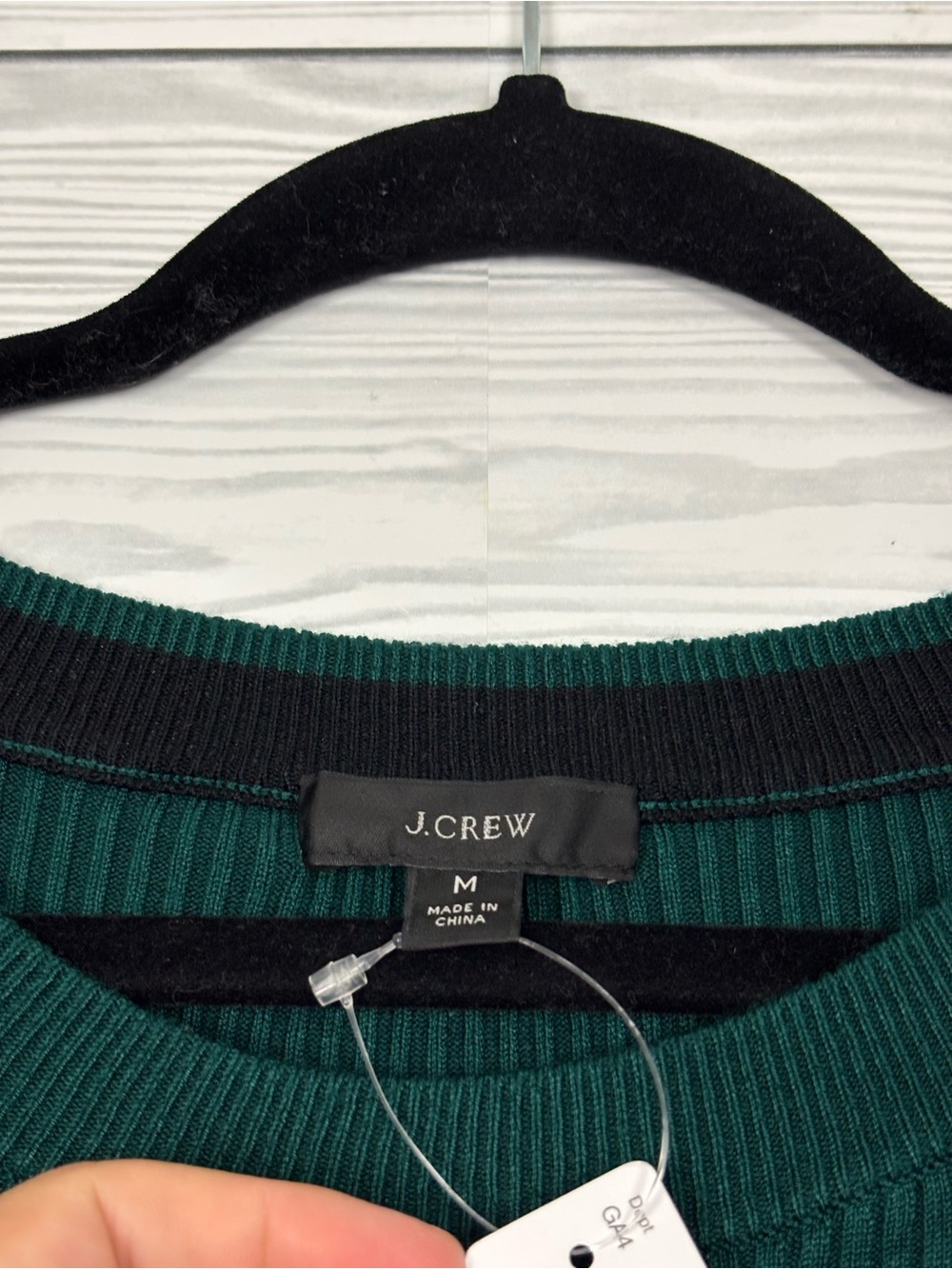 J. Crew Ribbed Knit short sleeve MIDI Dress emerald green size Medium NWT - Picture 4 of 10